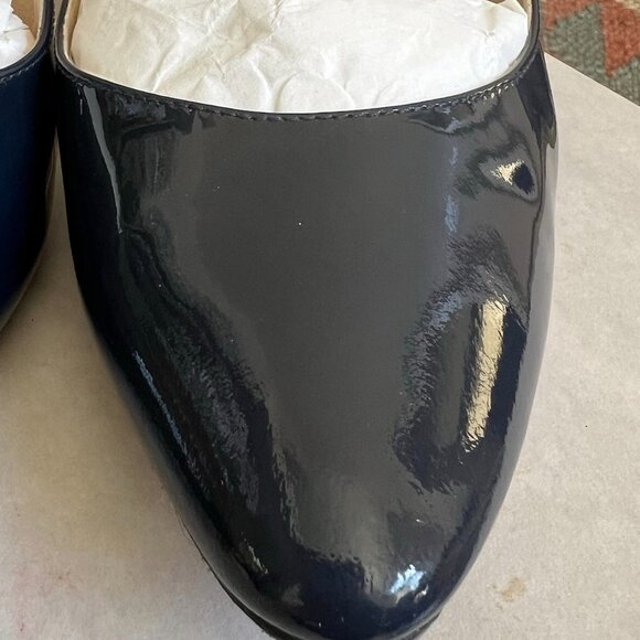 Jimmy Choo MEI Navy Patent Leather Almond Toe Pump Heels - Picture 6 of 15